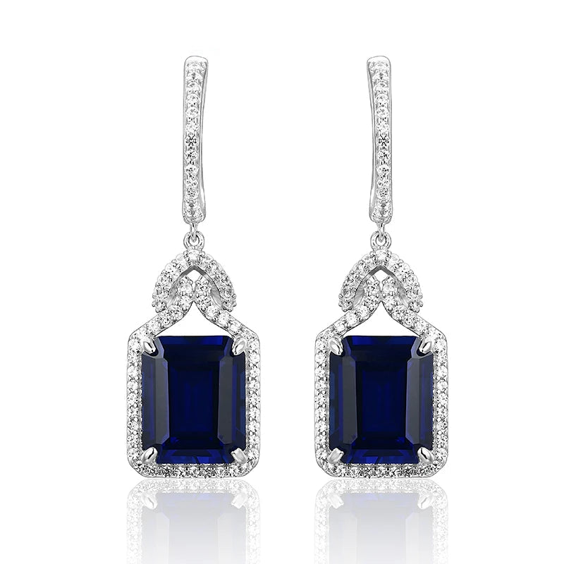 Sterling Silver Blue Sapphire Stud Earrings
