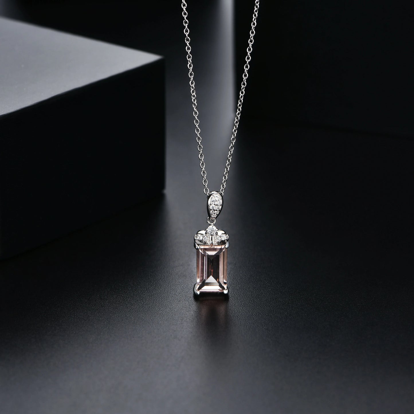 Sterling Silver Morganite Necklace