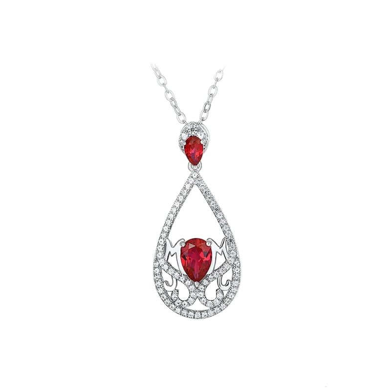 Sterling Silver Ruby Pendant Necklace