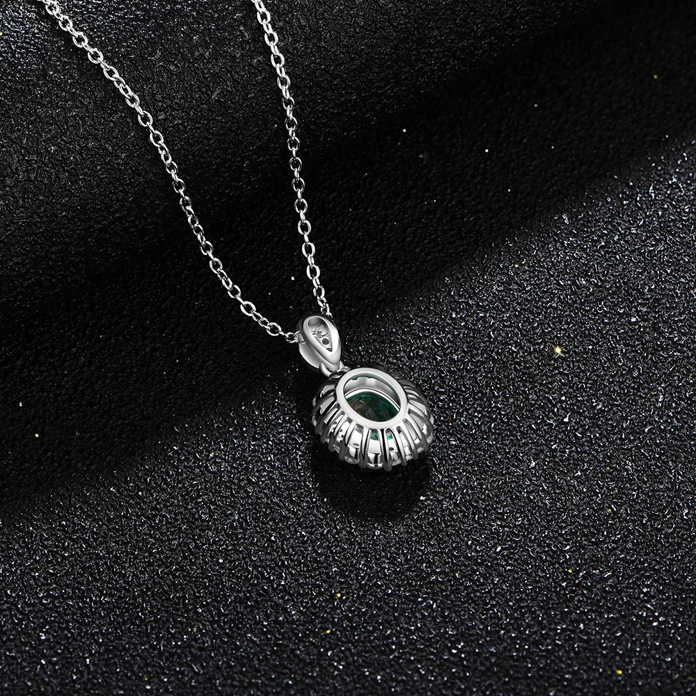 Sterling Silver Emerald Pendant Necklace