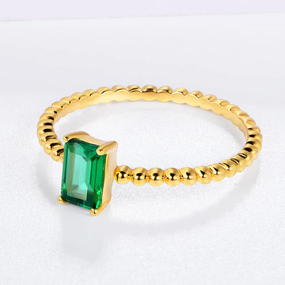 Sterling Silver Emerald Ring