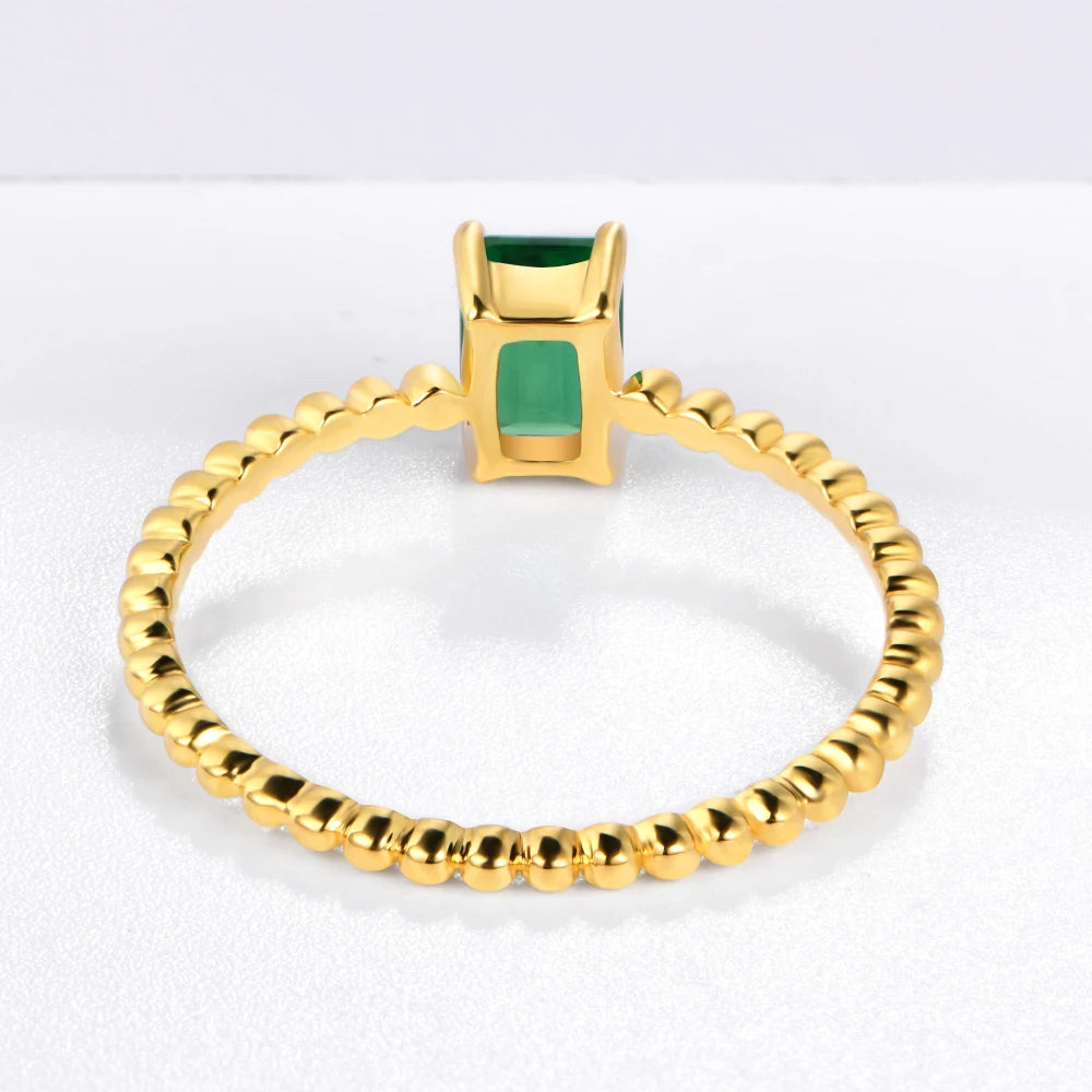 Sterling Silver Emerald Ring