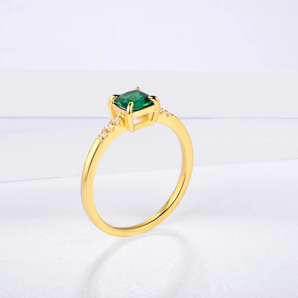 Sterling Silver Emerald Ring