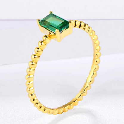 Sterling Silver Emerald Ring