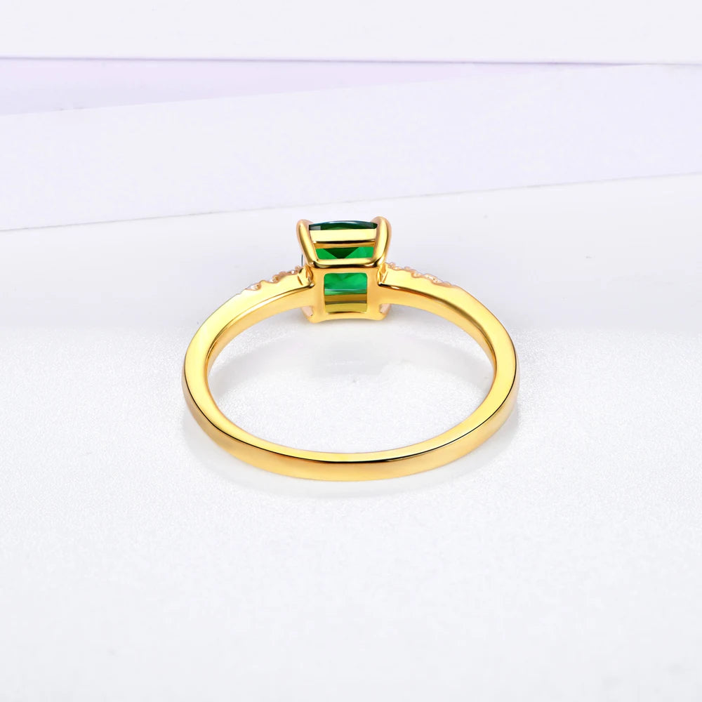 Sterling Silver Emerald Ring