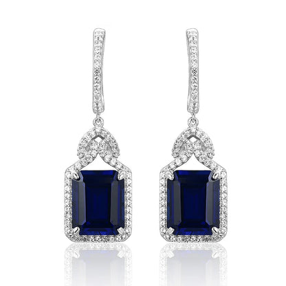 Sterling Silver Blue Sapphire Stud Earrings