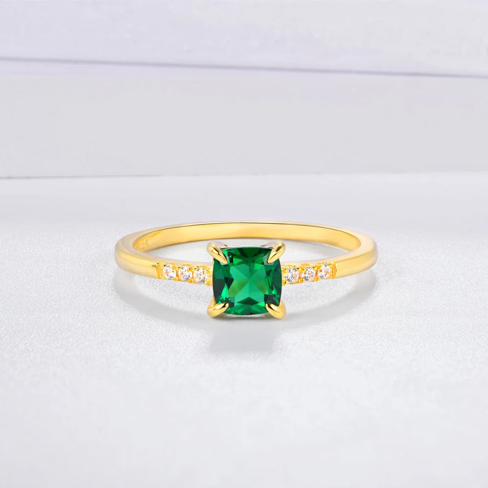 Sterling Silver Emerald Ring