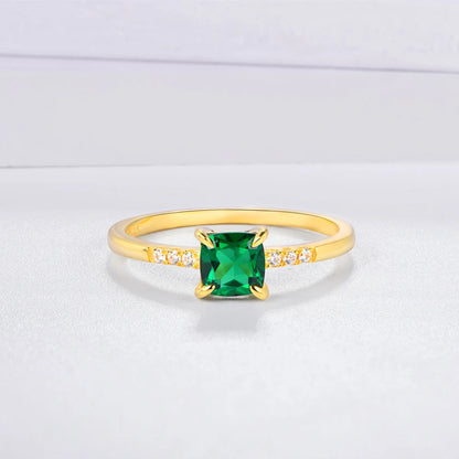 Sterling Silver Emerald Ring
