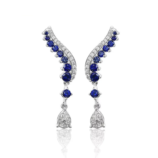 Sterling Silver Blue Sapphire Earrings