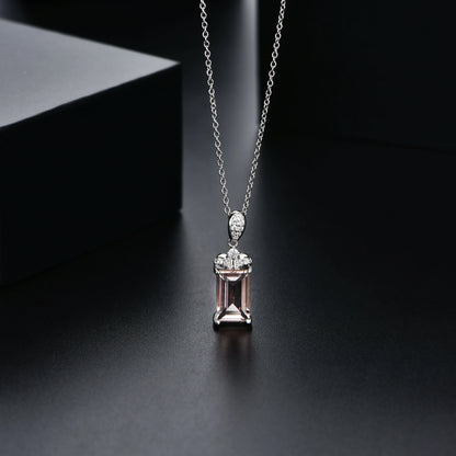 Sterling Silver Morganite Necklace