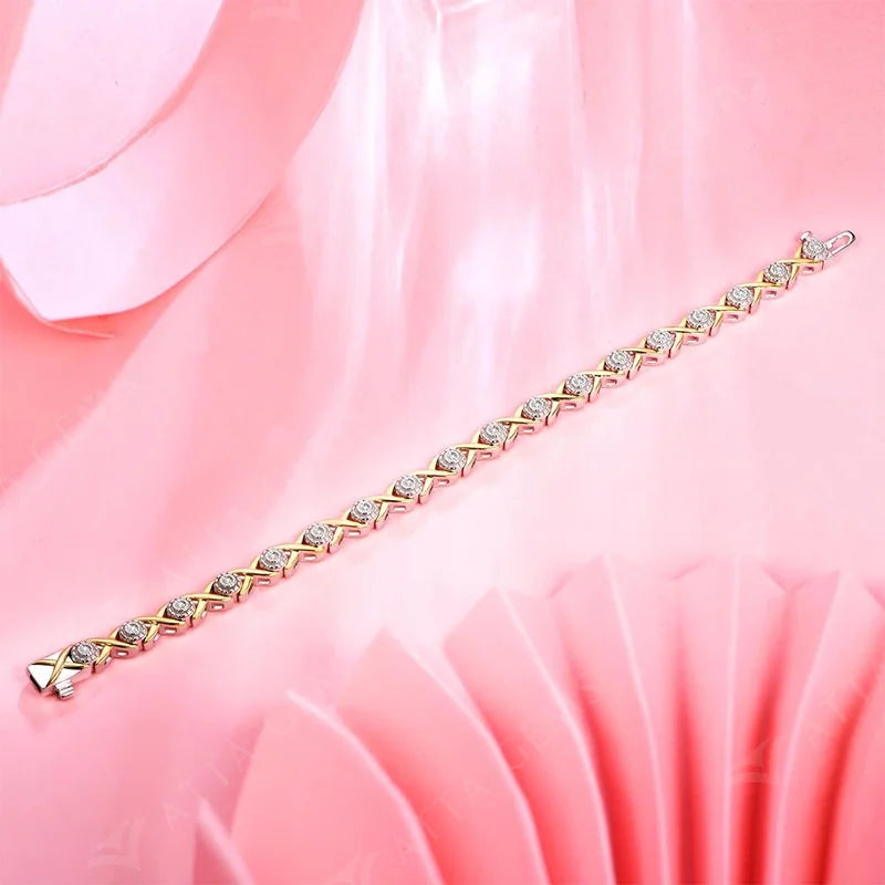 Sterling Silver 18K Gold Plated Tennis Bracelet