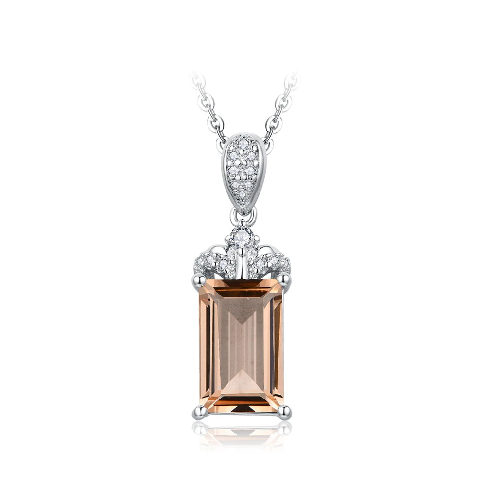 Sterling Silver Morganite Necklace