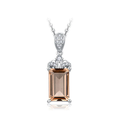 Sterling Silver Morganite Necklace