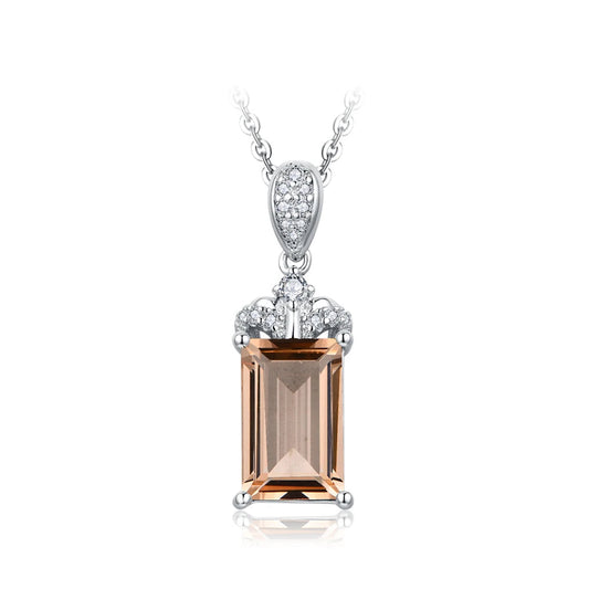 Sterling Silver Morganite Necklace