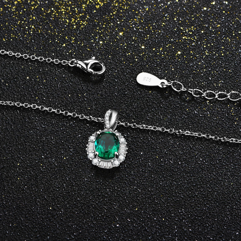 Sterling Silver Emerald Pendant Necklace