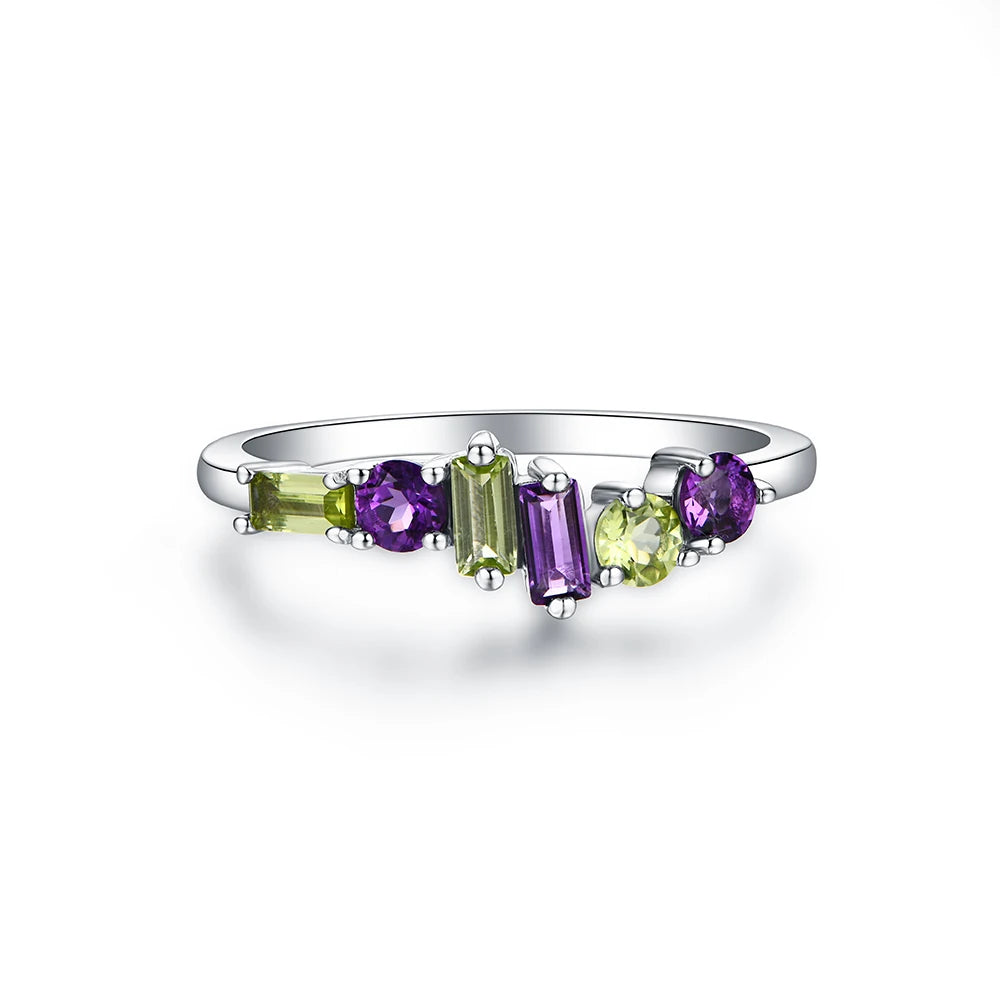 Sterling Silver Amethyst & Peridot Ring