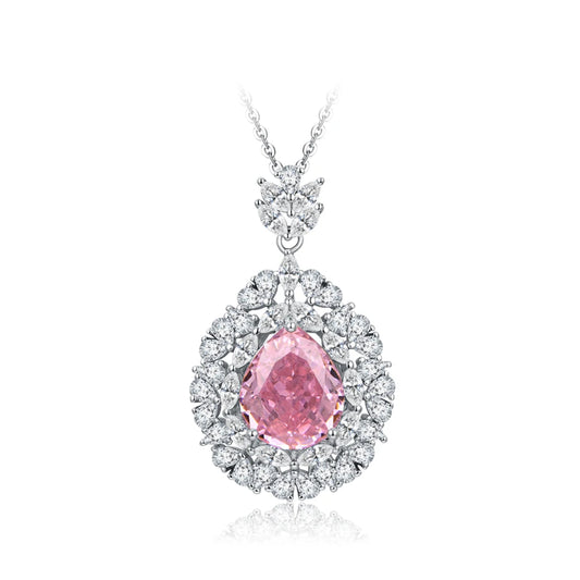 Sterling Silver Marquise Cut Cubic Zirconia Necklace