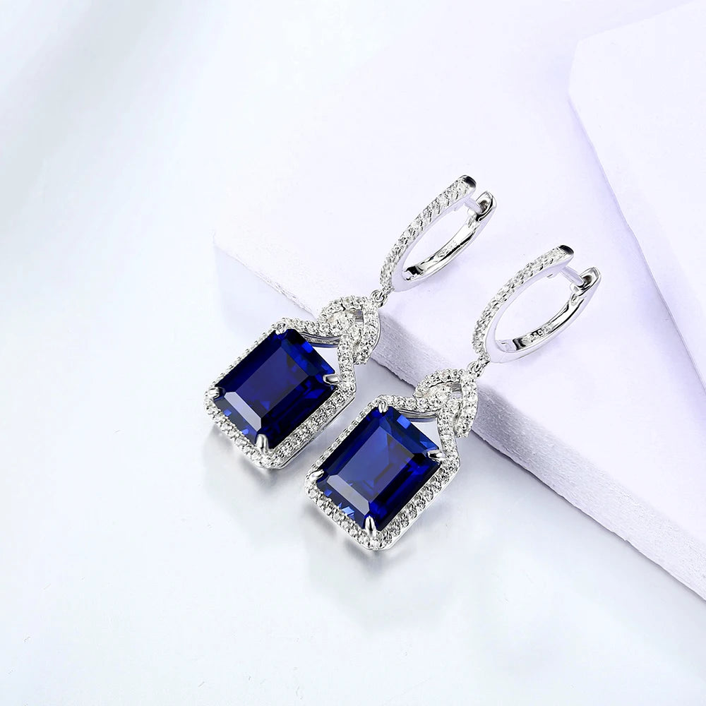 Sterling Silver Blue Sapphire Stud Earrings