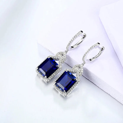 Sterling Silver Blue Sapphire Stud Earrings