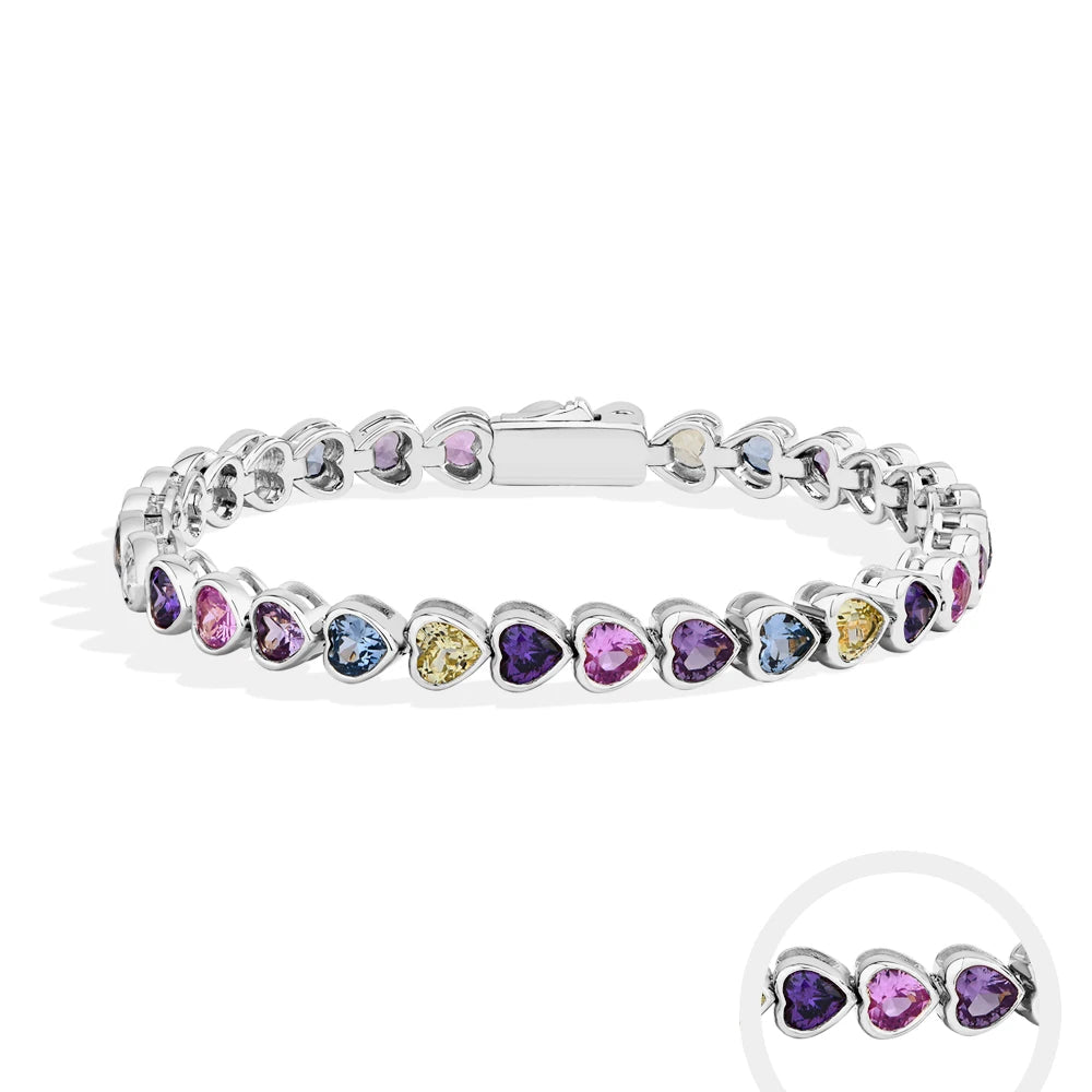 Heart-Shaped Sapphire Bracelet