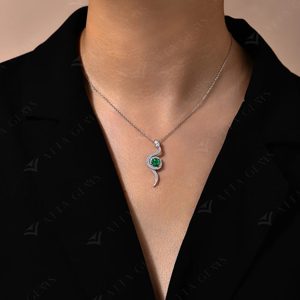 Sterling Silver Snake Pendant Necklace