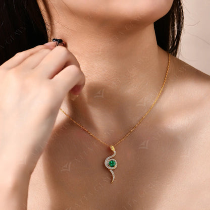 Sterling Silver Snake Pendant Necklace