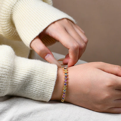 Heart-Shaped Sapphire Bracelet
