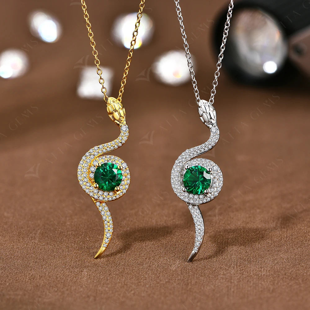 Sterling Silver Snake Pendant Necklace