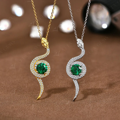 Sterling Silver Snake Pendant Necklace