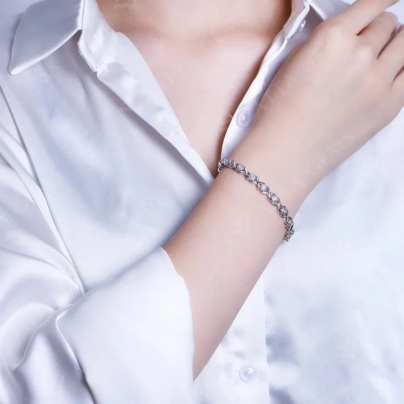 Sterling Silver 18K Gold Plated Tennis Bracelet