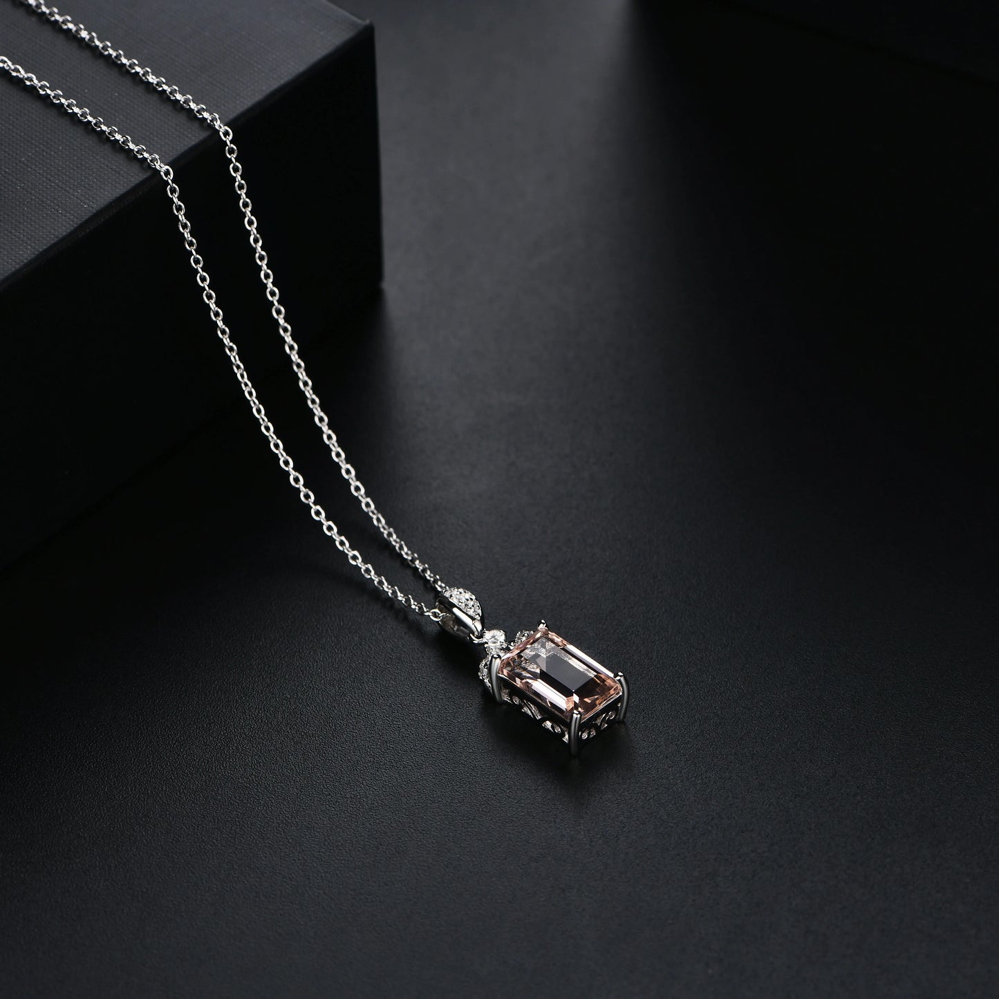 Sterling Silver Morganite Necklace