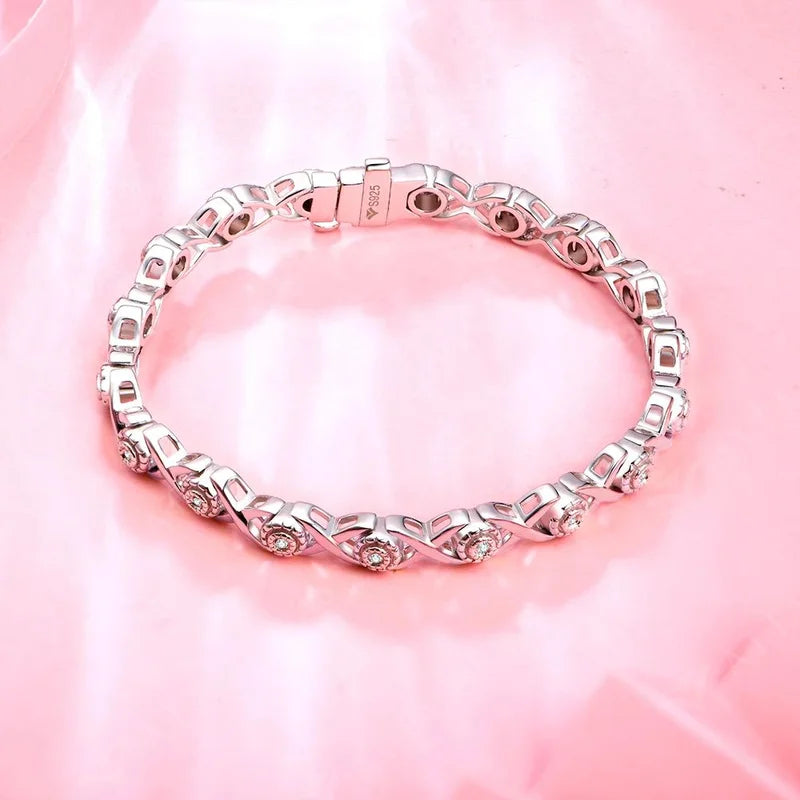 Sterling Silver 18K Gold Plated Tennis Bracelet