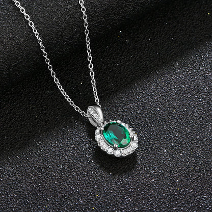 Sterling Silver Emerald Pendant Necklace