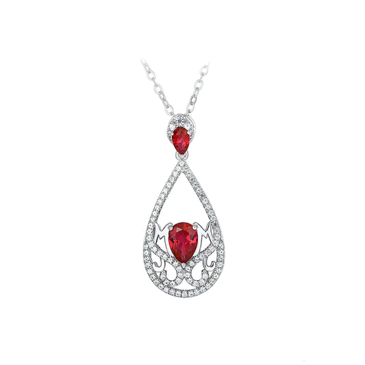 Sterling Silver Ruby Pendant Necklace