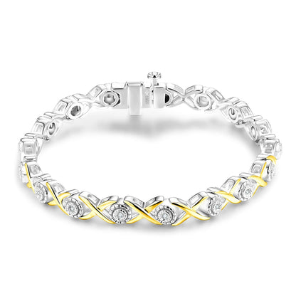 Sterling Silver 18K Gold Plated Tennis Bracelet