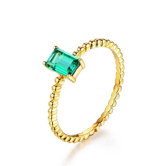 Sterling Silver Emerald Ring