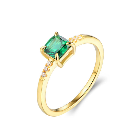 Sterling Silver Emerald Ring