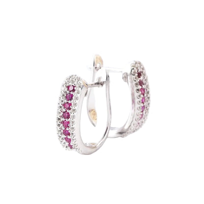 Sterling Silver Ruby Drop Earrings