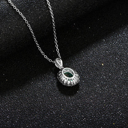 Sterling Silver Emerald Pendant Necklace